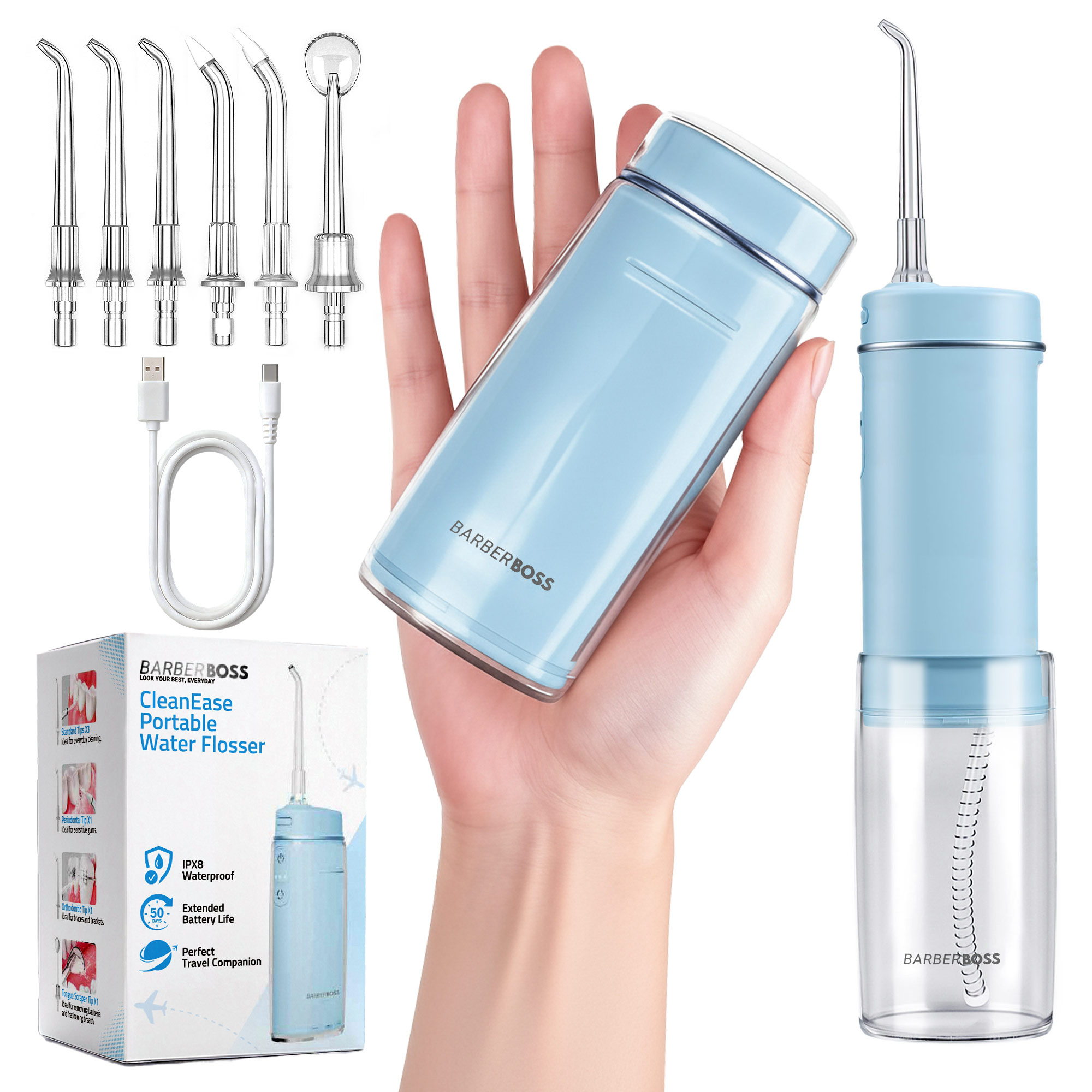 BarberBoss Blue Travel Oral Irrigator
