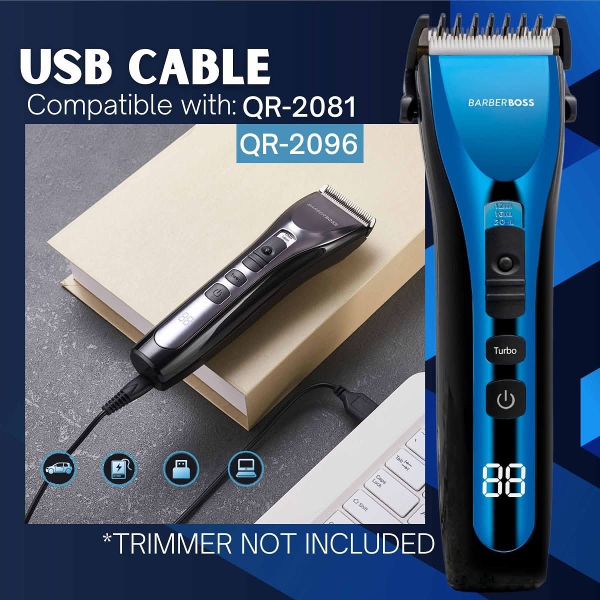QR - 2081/96 USB Authentic Charging Cable - BarberBoss | Look Your Best, Everyday