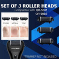 QR - 5081/6 Set of 3 Black Roller Heads - BarberBoss | Look Your Best, Everyday