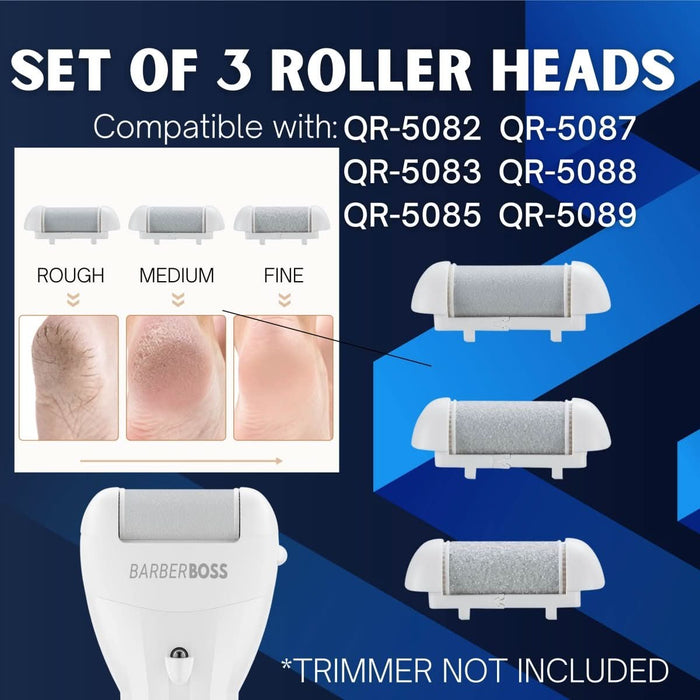 QR-5082-9 Set of 3 White Roller Heads